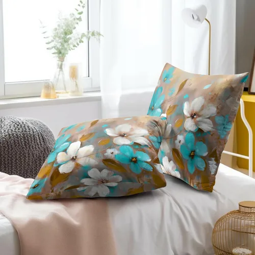 Vista 231 de Giwawa Juego de 2 fundas de almohada decorativas con diseño floral de girasol de 16 x 16 pulgadas, fundas de cojín decorativas para el hogar, sofá