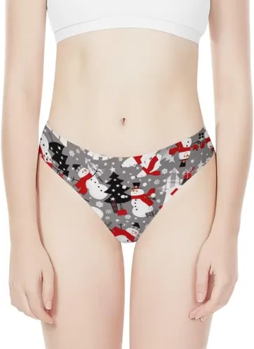 Vista 3 de Dellukee Ropa interior sexy de tanga para mujer, de corte alto, transpirable, elástica, cómoda, calzoncillo