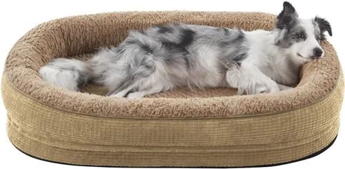 Vista 19 de JOEJOY Cama ortopédica para perros medianos, cama para mascotas de espuma viscoelástica con laterales de refuerzo, forro impermeable, funda