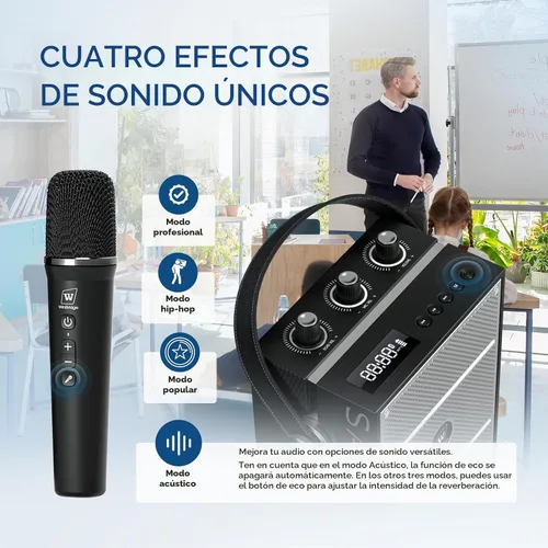 Vista 5 de Amplificador de voz inalámbrico de 50W con micrófono de mano S98 Pro
