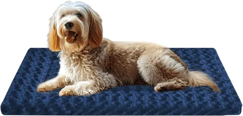 Vista 36 de Tapete de cama para perro, almohadilla reversible para jaula de perro con alfombrilla lavable y espuma suave, cama plana para mascotas para perros