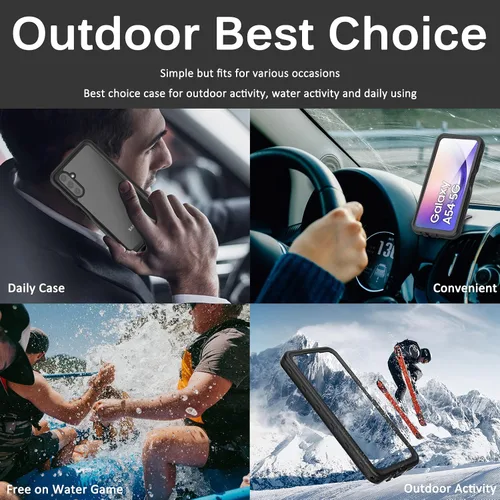 Vista 7 de Miimall Funda impermeable compatible con Samsung Galaxy A54 5G, protector de pantalla transparente HD integrado, parachoques completo a prueba