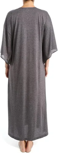 Vista 3 de N Natori Vestido Caftán Congo para mujer, vestido kimono, camisa de dormir Mumu Negro