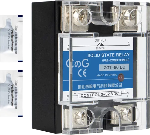 Vista 9 de CG Solid State Relay SSR-25DD DC to DC Input 3-32VDC To Output 5-240VDC 25A Single Phase Plastic Cover