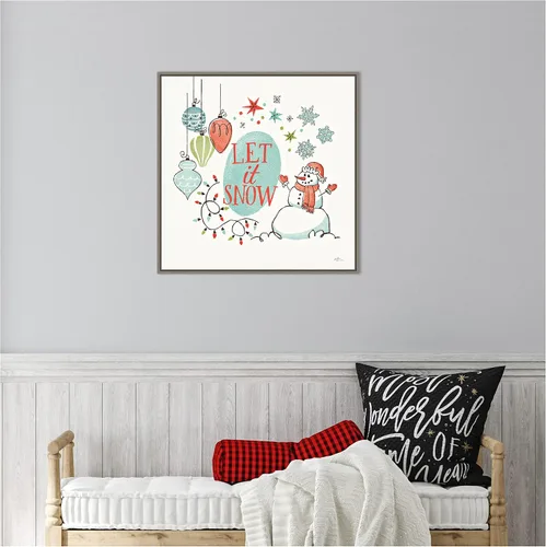 Vista 6 de Amanti Art Lienzo enmarcado para pared, 22 x 22 pulgadas, diseño retro de Janelle Penner, lienzo enmarcado para pared, obras de arte de vacaciones