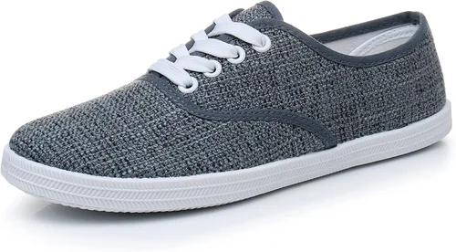 Vista 22 de VenusCelia - Tenis de lona con agujetas Rainbow para mujer Negro (Allblack)