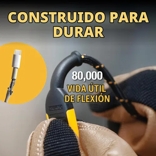 Vista 9 de DEWALT Heavy Duty USB C Cable (USB 2.0, Black, 1 feet)