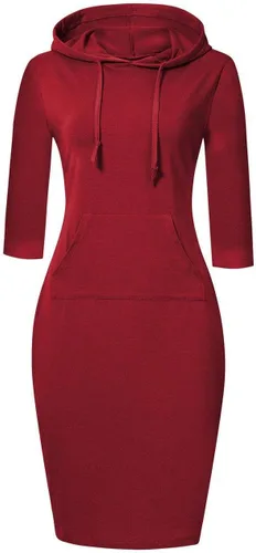 Vista 31 de MISSKY Vestido con capucha para mujer Negro&blanco