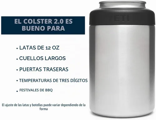 Vista 4 de YETI Rambler Colster - Funda aislante de latas de 12 onzas, aislador de latas Colster para latas de tamaño estándar, acero inoxidable
