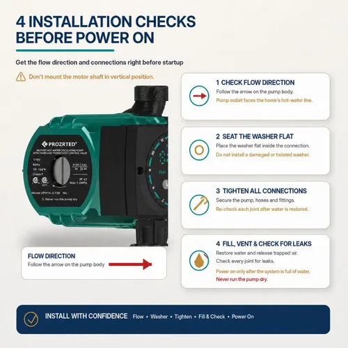 Vista 7 de Bomba de circulación instantánea de agua caliente con temporizador digital integrado y válvula de control de termostato ajustable