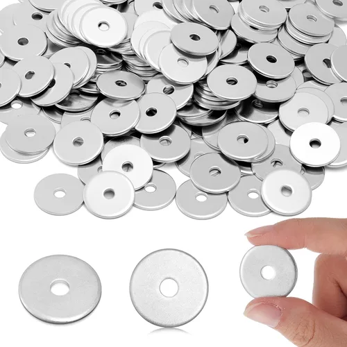 Vista 10 de Yaocom 200 Pieces 1/4" x 1-1/4" Zinc Fender Washers Thickness 1mm Fender Washers for Wood and Wet Environment