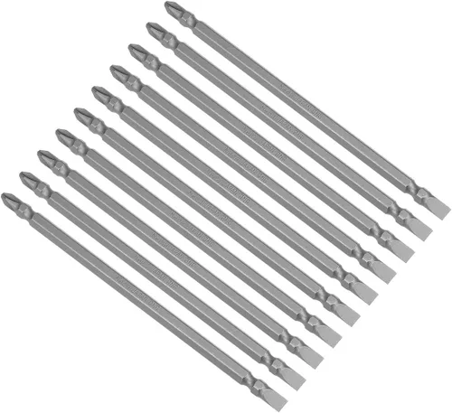 Vista 5 de uxcell 10 puntas magnéticas PH2/SL6 de doble extremo, vástago hexagonal de 1/4 de pulgada de longitud S2, herramienta eléctrica S2 de 2.56 pulgadas