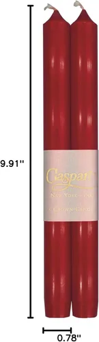 Vista 9 de Entertaining with Caspari velas, sin goteo, sin humo, sin perfume, 10 pulgadas, 2 unidades., Rojo
