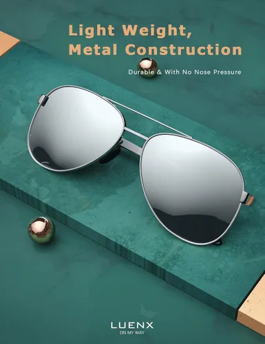 Vista 3 de LUENX - Lentes de sol polarizadas con protección UV 400 para hombre y mujer, incluye funda