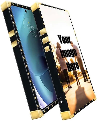 Vista 5 de Funda de teléfono personalizada compatible con Cricket Icon 3 funda para niñas y mujeres, decoración dorada de lujo, cuadrada, suave, TPU a prueba