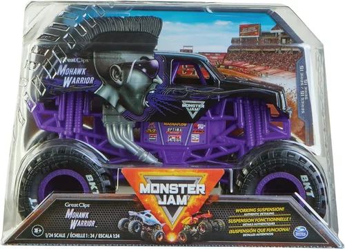 Vista 6 de Monster Jam, Camión monstruo dragón oficial, vehículo fundido a presión, escala 1:24