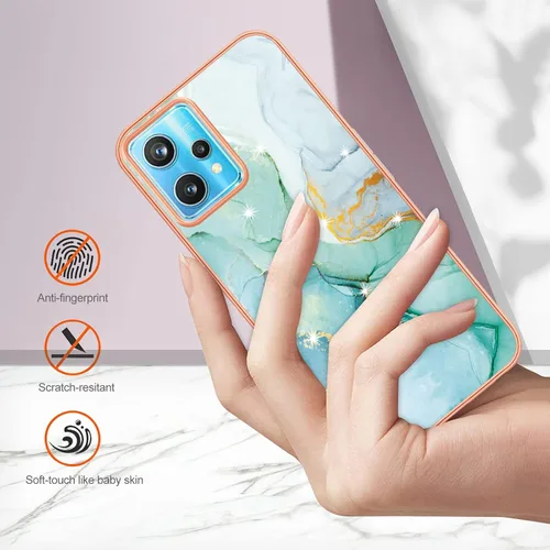 Vista 3 de Funda de teléfono para Realme 9 Pro Plus 0.18 oz Clear Siliocne Edge, diseño de mármol rosa elegante para Realme 9 Pro Plus, a prueba de golpes
