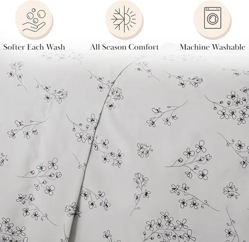 Vista 232 de Southshore Fine Living, Inc. Colección Winter Brush, juego de sábanas de 3 piezas para cama individual, sábana bajera con bolsillo profundo de 14