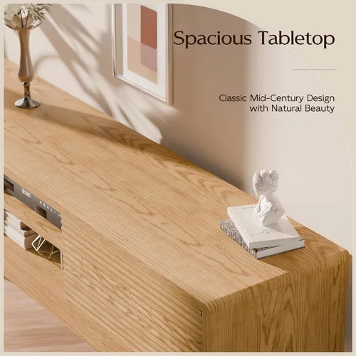 Vista 5 de TOLEAD Soporte para TV de 59", Soporte de Televisión Moderno de Mediados de Siglo para TV de 43/55/65 pulgadas, Consola de TV de Perfil Bajo