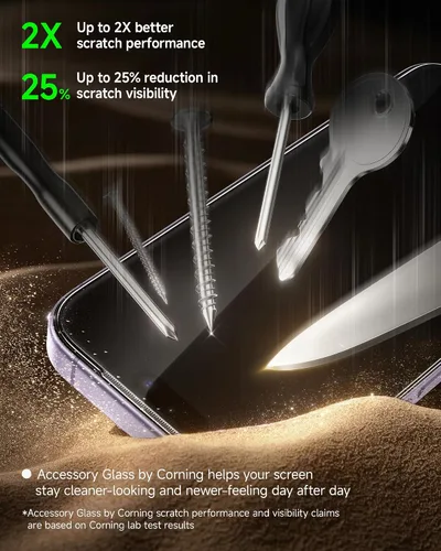 Vista 3 de SMARTDEVIL Corning™ - Protector de pantalla para iPhone 17, vidrio templado transparente HD 9H+, reforzado máximo a prueba de roturas, instalación
