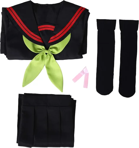 Vista 7 de ZDEARKEY Kamado Nezuko Cosplay traje japonés uniforme escolar niña