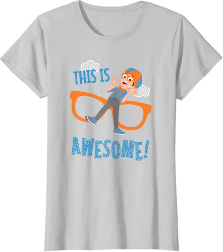 Vista 16 de Blippi This is Awesome Glasses - Camiseta talla S Azul Pastel