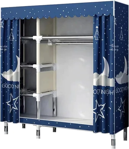 Vista 13 de large closets Portable Wardrobe Closet Thick Metal Frame Closets for Bedroom Cloth Wardrobe Closet for Bedroom Hanging Clothes Closet Space-saving