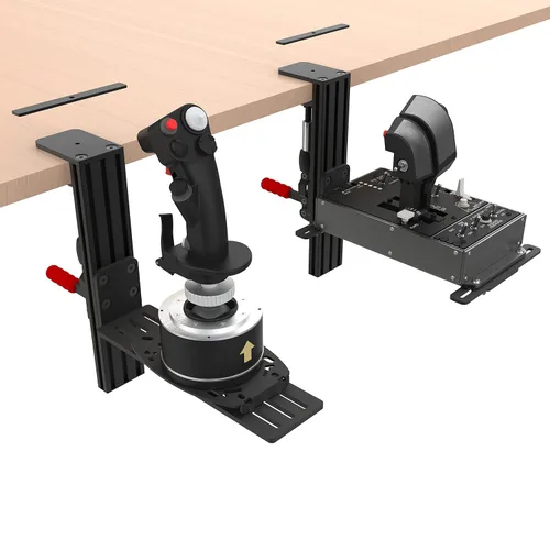 Vista 2 de Easyget 2 Set Joystick Desk Mount, Hotas Mount for Flight Sim Joystick, Throttle & Hotas Systems for Thrustmaster Hotas Warthog T16000M FCST-Flight