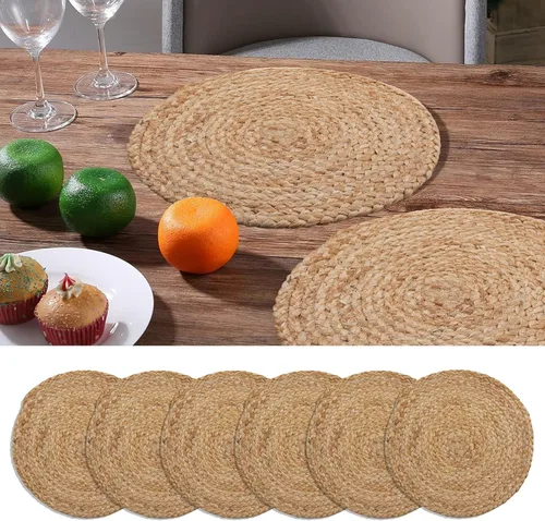 Vista 9 de CRAFT TRADE Camino de mesa trenzado de yute para bodas, fiestas, casa de campo, rústico, vintage, tejido hecho a mano, sisal Weeker natural, 13 x 36