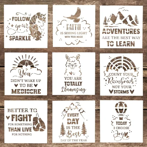 Vista 8 de Plantilla decorativa de plantillas de letras para manualidades, para álbumes de recortes, pintura en pasteles, madera, lienzo, piso, pared, azulejos