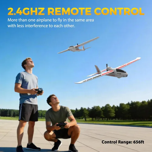 Vista 2 de VOLANTEXRC - Avión planeador RC 4CH, nueva versión de avión de control remoto con giroscopio de 6 ejes para principiantes, 3 modos de vuelo