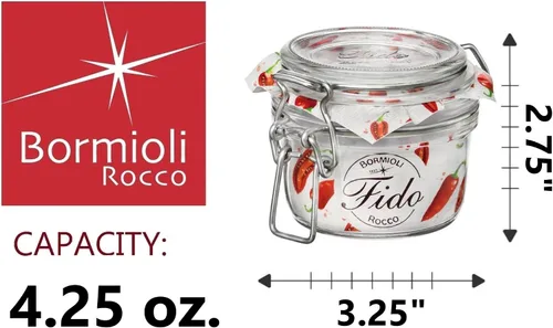 Vista 2 de Bormioli Rocco Fido - Tarro transparente, 4.25 onzas (141370M04321990)