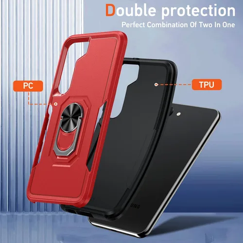 Vista 6 de Oneagle Funda para Samsung Galaxy S23+ Plus [4 en 1], Funda para Teléfono Samsung S23+ Plus 5G con [Anillo Soporte Giratorio 360°][1X Protector