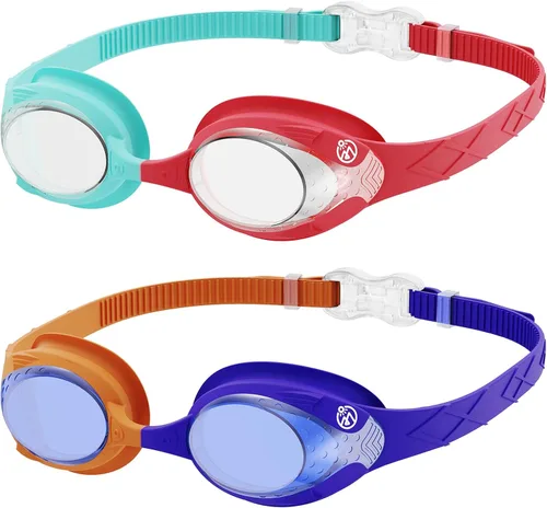 Vista 15 de OutdoorMaster - Gafas de natación de ajuste rápido para niños (2 unidades)