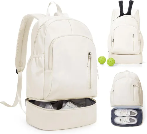 Vista 9 de SEAFEW Mochila pequeña de gimnasio para mujeres y hombres, bolsa impermeable para pista de gimnasio con compartimento expandible para zapatos