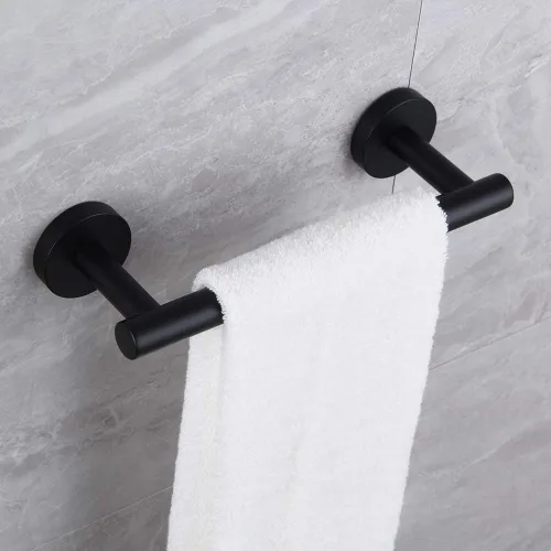 Vista 3 de kimzcn Toallero de mano negro mate de 9 pulgadas SUS 304 de acero inoxidable para montaje en pared de baño
