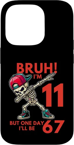Vista 17 de Bruh I'm 11 But One-Day I'll Be 67 Retro 11th Birthday - Carcasa para iPhone 17