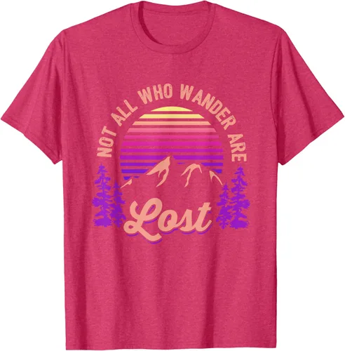 Vista 25 de Not All Who Wander Are Lost Vintage Mountains - Camiseta de senderismo, Negro, S