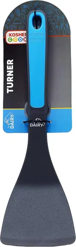 Vista 6 de Dairy Blue Turner Spatula – Utensilios de cocina de silicona resistente para cocinar y hornear – Mango ergonómico y agarre cómodo – Herramientas