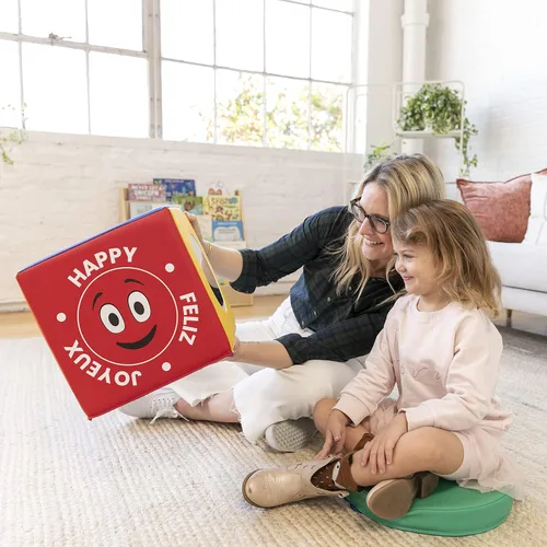 Vista 10 de ECR4Kids SoftZone - Cubo de actividades trilingüe con espejo, juguete sensorial, surtido