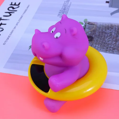 Vista 5 de Totority Termómetro de baño flotante para hipopótamo de dibujos animados Medidor de temperatura de baño para piscina segura y bañera termómetro