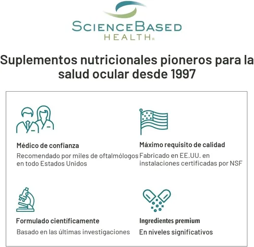 Vista 9 de ScienceBased Health MacularProtect Complete - Suplemento de salud ocular AREDS 2 y multivitamínico diario - Más de 30 nutrientes con luteína