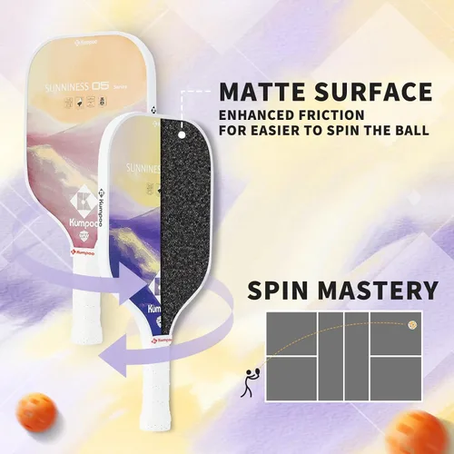 Vista 6 de Pickleball Paddle, Fiberglass Pickleball Paddle Set with Cover, Large Sweet Spot Pickle Ball Racket with PP Honeycomb Core for Women, Men
