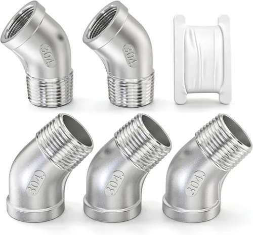 Vista 52 de TAISHER 2 piezas de acero inoxidable 304 accesorios de codo de 90 grados, tubo hembra NPT de 1 pulgada a 1 pulgada NPT hembra 304 accesorio