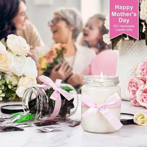 Vista 8 de Folinstall Tarros de vidrio pequeños de 8 onzas con tapas herméticas, 20 tarros de vela para hacer velas, fiesta de boda, tarros vacíos