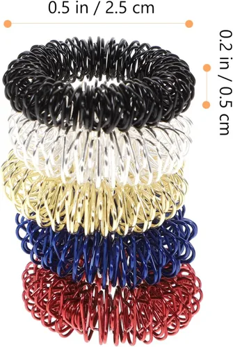 Vista 7 de 5pcs Spiky Sensory Finger Massager Roller Silent Toy para masaje de dedos (oro, plata, negro, azul, rojo)