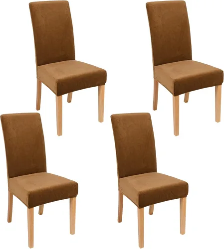 Vista 62 de smiry - Fundas para sillas de comedor de terciopelo elástico y suave, extraíbles, Terciopelo, Beige