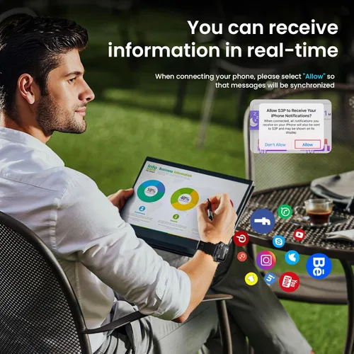 Vista 7 de Rogbid Relojes inteligentes militares para hombres, 2.06 pulgadas AMOLED IP68 impermeable Smartwatch para Android iOS, contestar/hacer llamadas