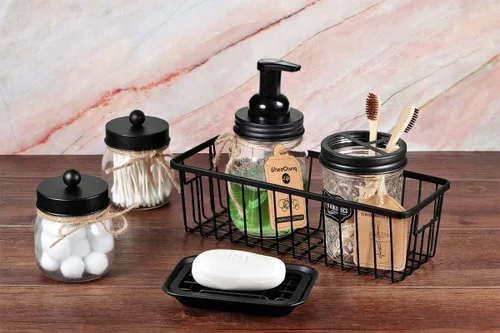 Vista 3 de SheeChung Jabonera para baño y cocina, bandeja para jabón de acero Negro