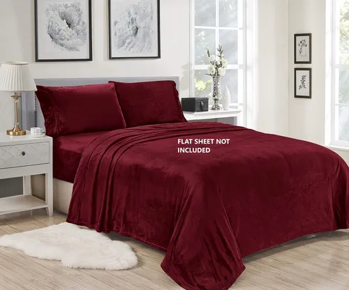 Vista 7 de Luxury Elegance - Juego de sábanas de microfelpa de terciopelo extra suave, tamaño individual, 2 piezas, color negro
